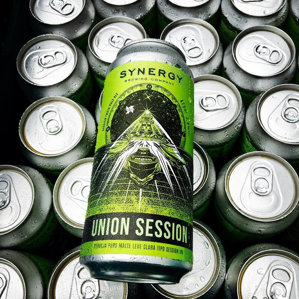 latinha de cerveja da union session da cervejaria synergy